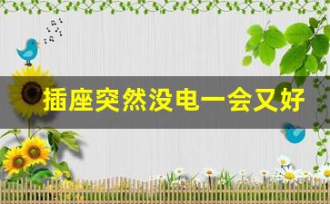 插座突然没电一会又好了,家里插座突然间全部断电 灯有电